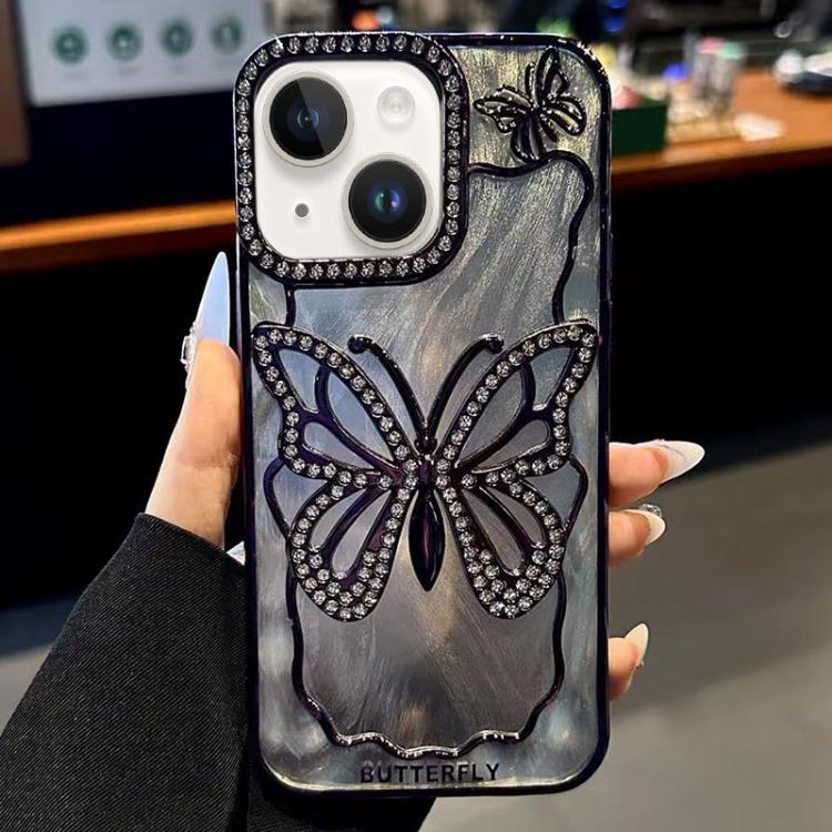 Butterfly Electroplating TPU Phone Case with Epoxy Cardboard, For iPhone 14, For iPhone 14 Pro, For iPhone 14 Pro Max, For iPhone 13 Pro Max, For iPhone 13 Pro, For iPhone 13