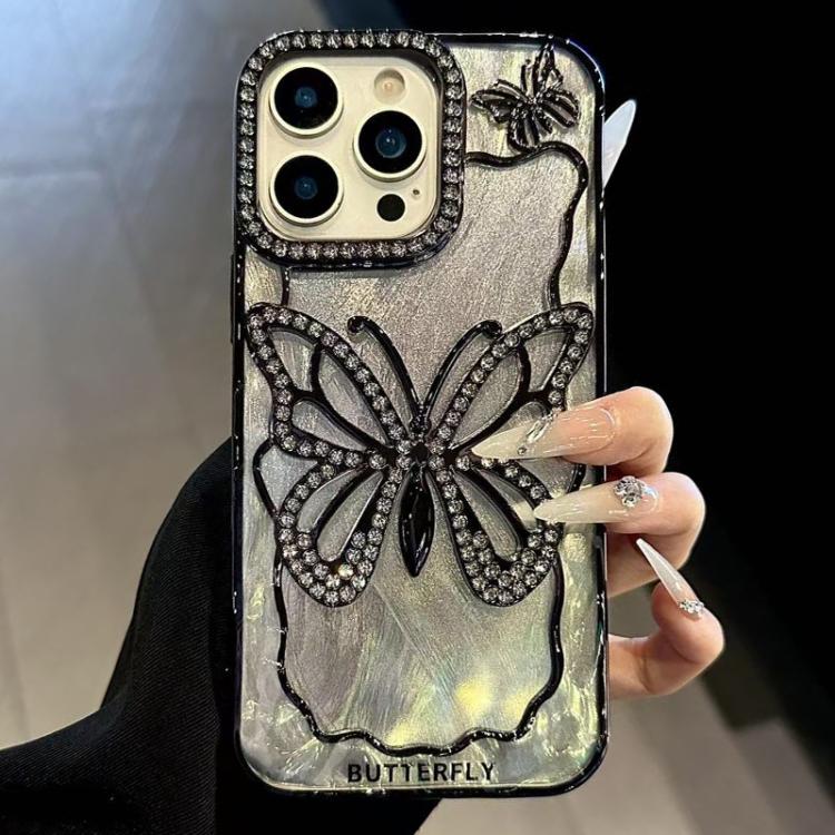 Butterfly Electroplating TPU Phone Case with Epoxy Cardboard, For iPhone 14, For iPhone 14 Pro, For iPhone 14 Pro Max, For iPhone 13 Pro Max, For iPhone 13 Pro, For iPhone 13