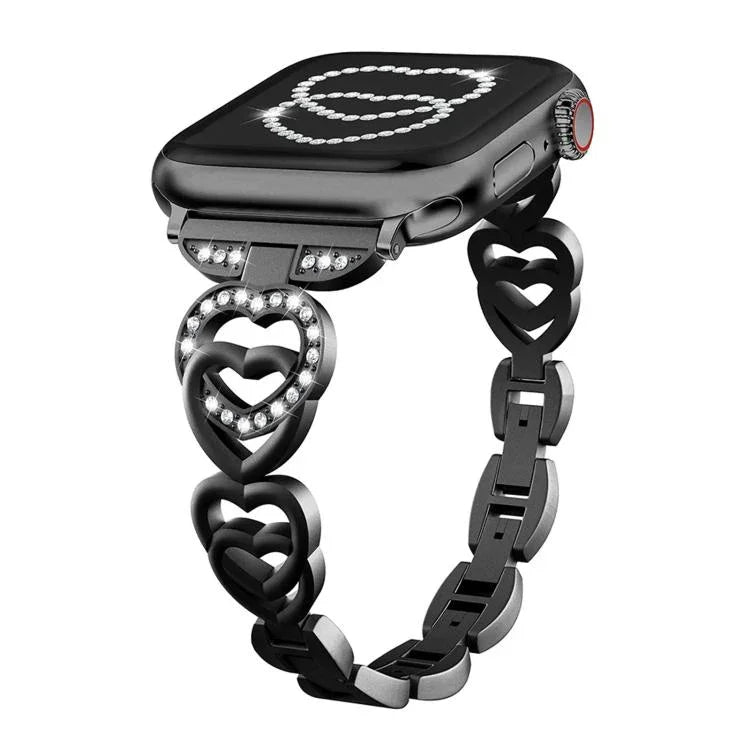 xDfind Double Heart Diamond Metal Watch Band, For Apple Watch 42 / 44 / 45 / 46 / 49mm, For Apple Watch 38 / 40 / 41 / S10 42mm
