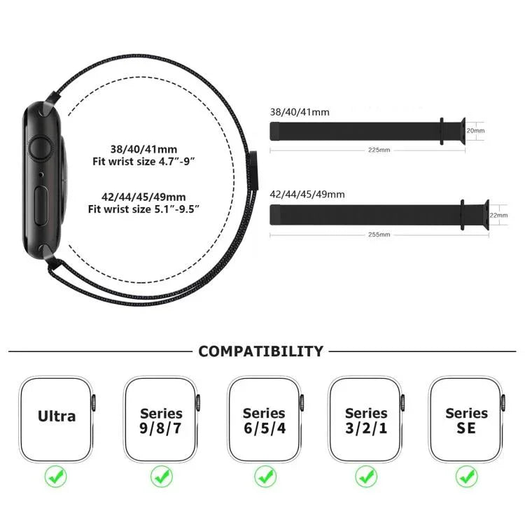 Milanese Stainless Steel Watch Band with 3D Curved Film, For Apple Watch Series 10 46mm, For Apple Watch Series 10 42mm, For Apple Watch Series 44mm
