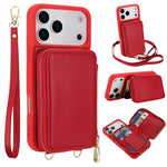 Crossbody Zipper RFID Card Bag Phone Case, For iPhone 17 Pro Max, For iPhone 17 Pro, For iPhone Air, For iPhone 15 Pro Max, For iPhone 15 Pro, For iPhone 15 Plus / 14 Plus