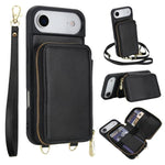 Crossbody Zipper RFID Card Bag Phone Case, For iPhone 17 Pro Max, For iPhone 17 Pro, For iPhone Air, For iPhone 15 Pro Max, For iPhone 15 Pro, For iPhone 15 Plus / 14 Plus