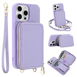 Crossbody Zipper RFID Card Bag Phone Case, For iPhone 17 Pro Max, For iPhone 17 Pro, For iPhone Air, For iPhone 15 Pro Max, For iPhone 15 Pro, For iPhone 15 Plus / 14 Plus