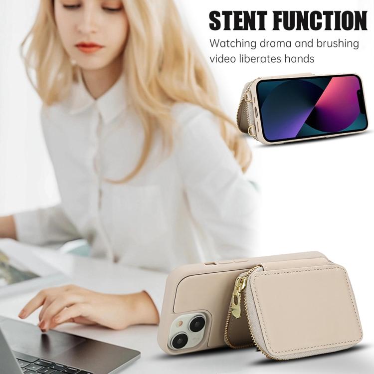 Crossbody Zipper RFID Card Bag Phone Case, For iPhone 15, For iPhone 14 / 13, For iPhone 14 Pro, For iPhone 14 Pro Max, For iPhone 13 Pro Max, For iPhone 13 Pro
