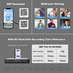 SriHome NVS005-POE030 3MP HD 4-CH POE Camera Network Video Recorder Kit, 3MP 4-CH