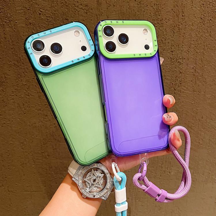 Color Contrast Lens Frame Transparent TPU Phone Case with Lanyard, For iPhone 17 Pro Max, For iPhone 17 Pro