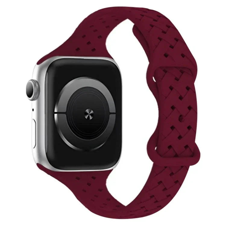 xDfind Butterfly Buckle Braid Silicone Watch Band, For Apple Watch 42 / 44 / 45 / 46 / 49mm, For Apple Watch 38 / 40 / 41 / S10 42mm