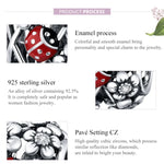 S925 Sterling Silver Garden Elves Ladybug Beads DIY Bracelet Necklace Accessories, Elves Ladybug
