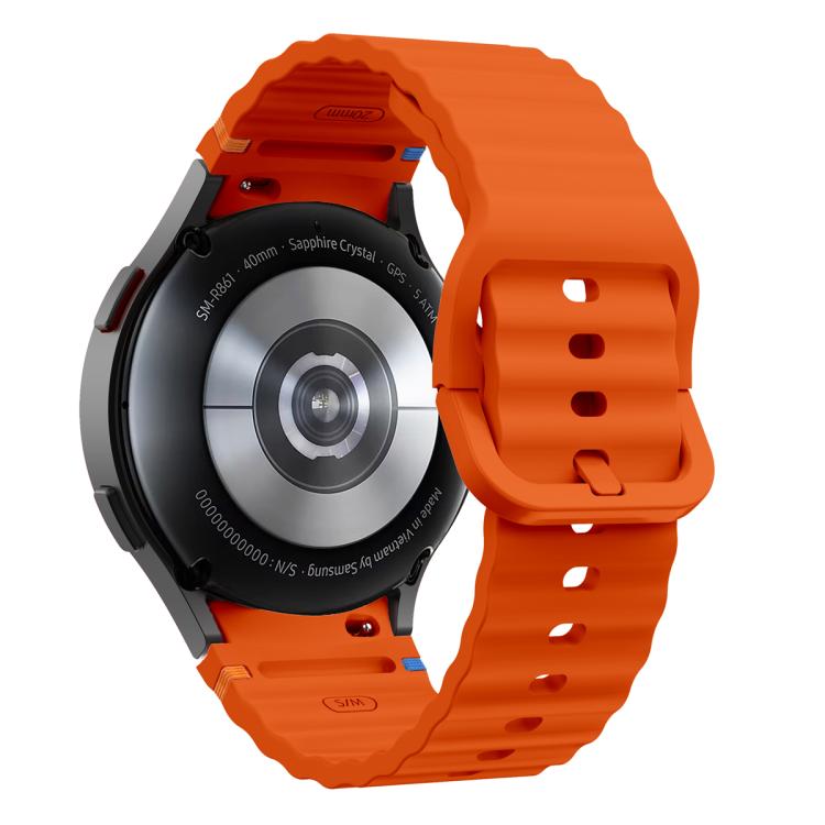 Wave Stitching Silicone Watch Band with 3D Curved Film, For Samsung Galaxy Watch FE 40mm, For Samsung Galaxy Watch7 44mm, For Samsung Galaxy Watch7 40mm, For Samsung Galaxy Watch6 Classic 47mm