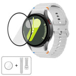 Wave Stitching Silicone Watch Band with 3D Curved Film, For Samsung Galaxy Watch FE 40mm, For Samsung Galaxy Watch7 44mm, For Samsung Galaxy Watch7 40mm, For Samsung Galaxy Watch6 Classic 47mm
