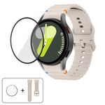 Wave Stitching Silicone Watch Band with 3D Curved Film, For Samsung Galaxy Watch FE 40mm, For Samsung Galaxy Watch7 44mm, For Samsung Galaxy Watch7 40mm, For Samsung Galaxy Watch6 Classic 47mm