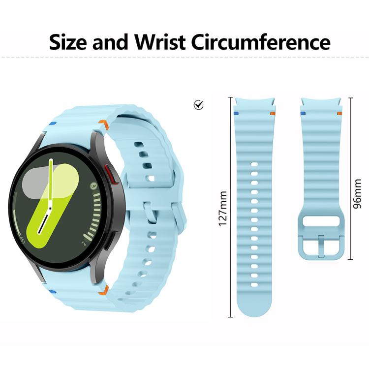 Wave Stitching Silicone Watch Band with 3D Curved Film, For Samsung Galaxy Watch5 Pro 45mm, For Samsung Galaxy Watch5 40mm, For Samsung Galaxy Watch4 44mm, For Samsung Galaxy Watch4 40mm