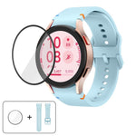 Plain Stitching Silicone Watch Band with 3D Curved Film, For Samsung Galaxy Watch FE 40mm, For Samsung Galaxy Watch7 44mm, For Samsung Galaxy Watch7 40mm, For Samsung Galaxy Watch6 Classic 47mm