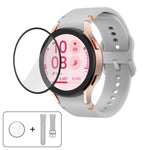Plain Stitching Silicone Watch Band with 3D Curved Film, For Samsung Galaxy Watch FE 40mm, For Samsung Galaxy Watch7 44mm, For Samsung Galaxy Watch7 40mm, For Samsung Galaxy Watch6 Classic 47mm