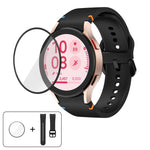 Plain Stitching Silicone Watch Band with 3D Curved Film, For Samsung Galaxy Watch FE 40mm, For Samsung Galaxy Watch7 44mm, For Samsung Galaxy Watch7 40mm, For Samsung Galaxy Watch6 Classic 47mm