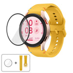 Plain Stitching Silicone Watch Band with 3D Curved Film, For Samsung Galaxy Watch FE 40mm, For Samsung Galaxy Watch7 44mm, For Samsung Galaxy Watch7 40mm, For Samsung Galaxy Watch6 Classic 47mm