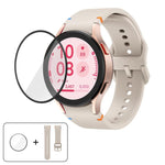 Plain Stitching Silicone Watch Band with 3D Curved Film, For Samsung Galaxy Watch5 Pro 45mm, For Samsung Galaxy Watch5 40mm, For Samsung Galaxy Watch4 44mm, For Samsung Galaxy Watch4 40mm