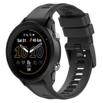 xDfind Black Buckle Solid Color Silicone Watch Band, For Garmin Forerunner 955