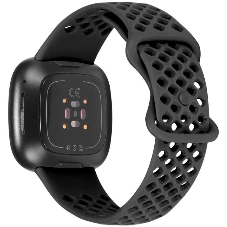 xDfind Breathable Holes Solid Color Silicone Watch Band For Fitbit Versa 3 / Sense, S, L