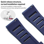 xDfind Silver Buckle Quick Release Silicone Watch Band, 20mm, 22mm
