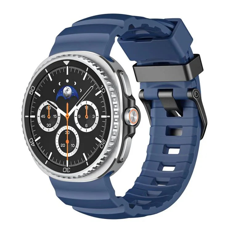 Wild Path Black Buckle Silicone Watch Band, For Samsung Galaxy Watch8 / Watch8 Classic