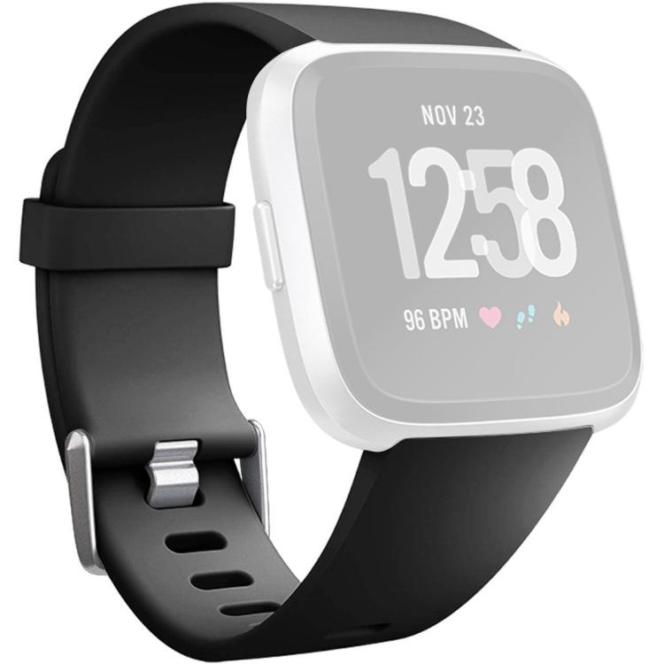 For Fitbit Versa 2 / Versa / Versa Lite xDfind Flat Holes Solid Color Silicone Watch Band, S, L