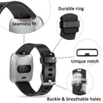 For Fitbit Versa 2 / Versa / Versa Lite xDfind Flat Holes Solid Color Silicone Watch Band, S, L