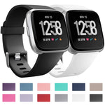 For Fitbit Versa 2 / Versa / Versa Lite xDfind Flat Holes Solid Color Silicone Watch Band, S, L