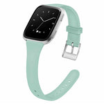 For Fitbit Versa 2 / Versa / Versa Lite xDfind Silver Buckle Slim Solid Color Silicone Watch Band, S, L