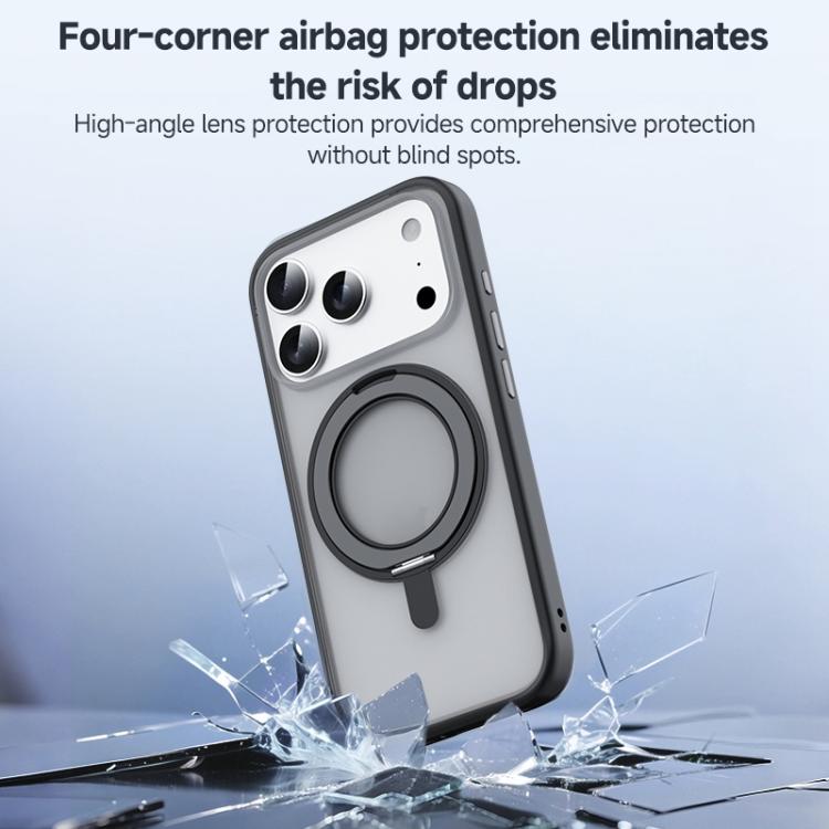 ZGA Feitian 360 Rotation Holder Magsafe PC Hybrid TPU Phone Case, For iPhone 17 Pro, For iPhone 17 Pro Max