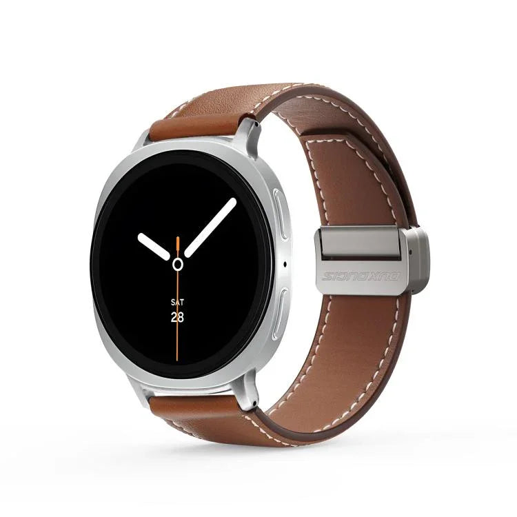 DUX DUCIS YA Series Magnetic Buckle Genuine Leather Watch Band, For Samsung Galaxy Watch8 / Watch8 Classic