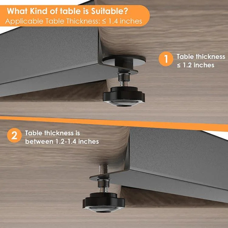 Clip-on Corner Table Panel Connector L-shaped Desk Platform Stainless Steel Extender, FS-25149