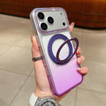 Transparent Gradient 360 Degree Rotation Holder MagSafe Phone Case, For iPhone 17 Pro Max, For iPhone 17 Pro, For iPhone 17, For iPhone Air, For iPhone 16 Pro Max, For iPhone 16 Pro, For iPhone 16 Plus, For iPhone 16