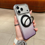 Transparent Gradient 360 Degree Rotation Holder MagSafe Phone Case, For iPhone 17 Pro Max, For iPhone 17 Pro, For iPhone 17, For iPhone Air, For iPhone 16 Pro Max, For iPhone 16 Pro, For iPhone 16 Plus, For iPhone 16
