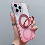 Transparent Gradient 360 Degree Rotation Holder MagSafe Phone Case, For iPhone 17 Pro Max, For iPhone 17 Pro, For iPhone 17, For iPhone Air, For iPhone 16 Pro Max, For iPhone 16 Pro, For iPhone 16 Plus, For iPhone 16