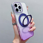Transparent Gradient 360 Degree Rotation Holder MagSafe Phone Case, For iPhone 17 Pro Max, For iPhone 17 Pro, For iPhone 17, For iPhone Air, For iPhone 16 Pro Max, For iPhone 16 Pro, For iPhone 16 Plus, For iPhone 16