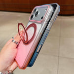 Transparent Gradient 360 Degree Rotation Holder MagSafe Phone Case, For iPhone 17 Pro Max, For iPhone 17 Pro, For iPhone 17, For iPhone Air, For iPhone 16 Pro Max, For iPhone 16 Pro, For iPhone 16 Plus, For iPhone 16