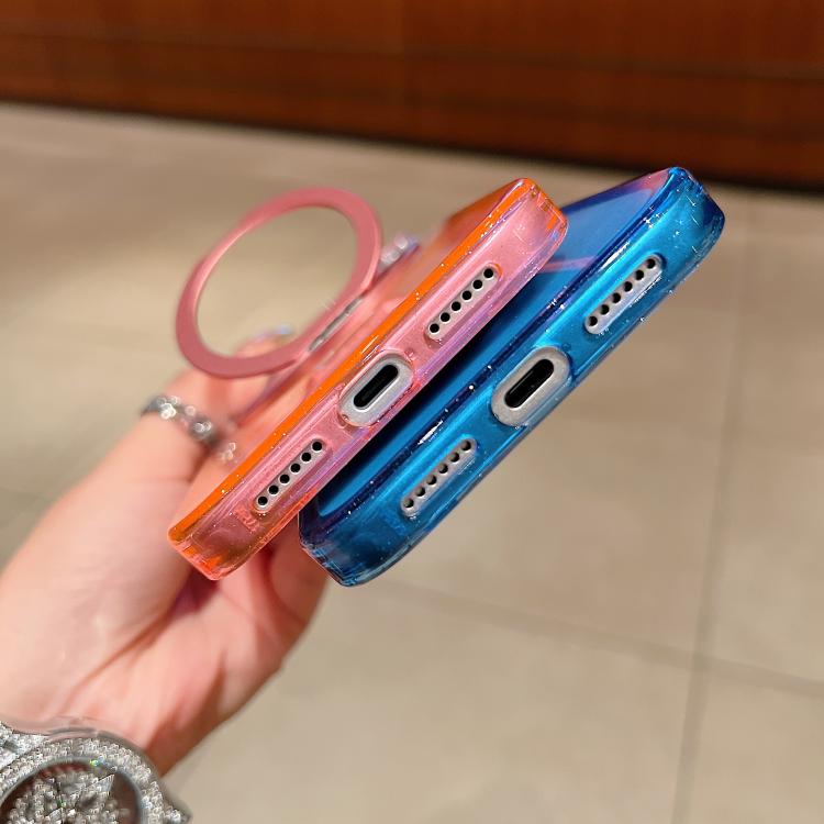 Transparent Gradient 360 Degree Rotation Holder MagSafe Phone Case, For iPhone 17 Pro Max, For iPhone 17 Pro, For iPhone 17, For iPhone Air, For iPhone 16 Pro Max, For iPhone 16 Pro, For iPhone 16 Plus, For iPhone 16