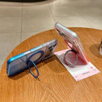 Transparent Gradient 360 Degree Rotation Holder MagSafe Phone Case, For iPhone 17 Pro Max, For iPhone 17 Pro, For iPhone 17, For iPhone Air, For iPhone 16 Pro Max, For iPhone 16 Pro, For iPhone 16 Plus, For iPhone 16
