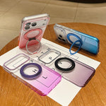 Transparent Gradient 360 Degree Rotation Holder MagSafe Phone Case, For iPhone 17 Pro Max, For iPhone 17 Pro, For iPhone 17, For iPhone Air, For iPhone 16 Pro Max, For iPhone 16 Pro, For iPhone 16 Plus, For iPhone 16