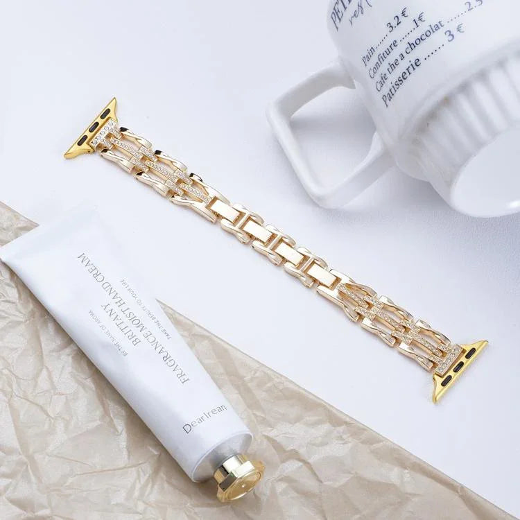 xDfind Flowing Swirls Diamond Metal Watch Band, For Apple Watch 42 / 44 / 45 / 46 / 49mm, For Apple Watch 38 / 40 / 41 / S11 42mm