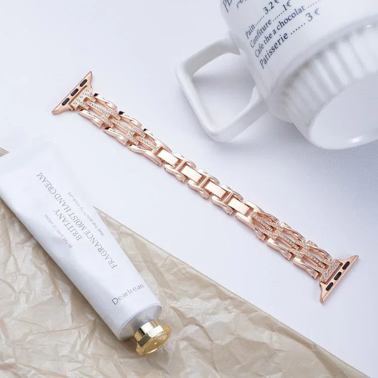 xDfind Flowing Swirls Diamond Metal Watch Band, For Apple Watch 42 / 44 / 45 / 46 / 49mm, For Apple Watch 38 / 40 / 41 / S11 42mm