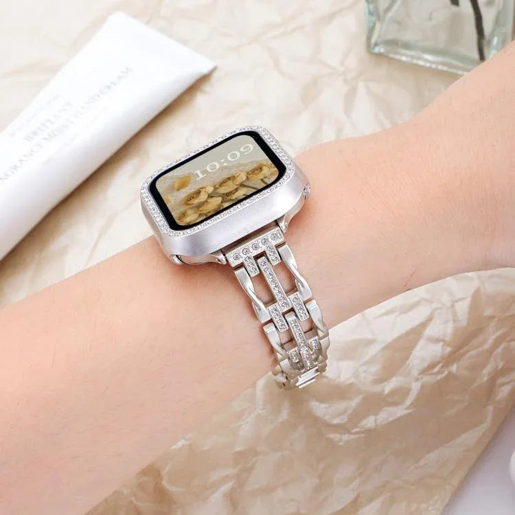xDfind Flowing Swirls Diamond Metal Watch Band, For Apple Watch 42 / 44 / 45 / 46 / 49mm, For Apple Watch 38 / 40 / 41 / S11 42mm