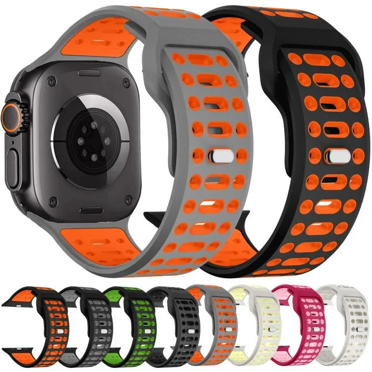 xDfind Two Color Silicone Sport Breathable Watch Band, For Apple Watch 46mm / 49mm / 45mm / 44mm