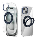 ABEEL MagSafe Q-LUCK Pivot Bracket Transparent Phone Case, For iPhone 15 Pro Max, For iPhone 15 Pro, For iPhone 15 Plus, For iPhone 15, For iPhone 14 Plus, For iPhone 14, For iPhone 14 Pro, For iPhone 14 Pro Max