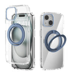 ABEEL MagSafe Q-LUCK Pivot Bracket Transparent Phone Case, For iPhone 15 Pro Max, For iPhone 15 Pro, For iPhone 15 Plus, For iPhone 15, For iPhone 14 Plus, For iPhone 14, For iPhone 14 Pro, For iPhone 14 Pro Max