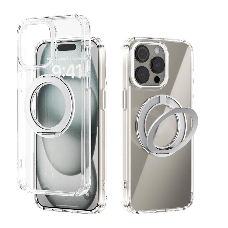 ABEEL MagSafe Q-LUCK Pivot Bracket Transparent Phone Case, For iPhone 15 Pro Max, For iPhone 15 Pro, For iPhone 15 Plus, For iPhone 15, For iPhone 14 Plus, For iPhone 14, For iPhone 14 Pro, For iPhone 14 Pro Max