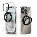 ABEEL MagSafe Q-LUCK Pivot Bracket Transparent Phone Case, For iPhone 15 Pro Max, For iPhone 15 Pro, For iPhone 15 Plus, For iPhone 15, For iPhone 14 Plus, For iPhone 14, For iPhone 14 Pro, For iPhone 14 Pro Max