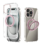 ABEEL MagSafe Q-LUCK Pivot Bracket Transparent Phone Case, For iPhone 15 Pro Max, For iPhone 15 Pro, For iPhone 15 Plus, For iPhone 15, For iPhone 14 Plus, For iPhone 14, For iPhone 14 Pro, For iPhone 14 Pro Max