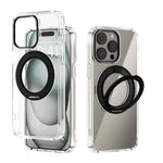 ABEEL MagSafe Q-LUCK Pivot Bracket Transparent Phone Case, For iPhone 15 Pro Max, For iPhone 15 Pro, For iPhone 15 Plus, For iPhone 15, For iPhone 14 Plus, For iPhone 14, For iPhone 14 Pro, For iPhone 14 Pro Max